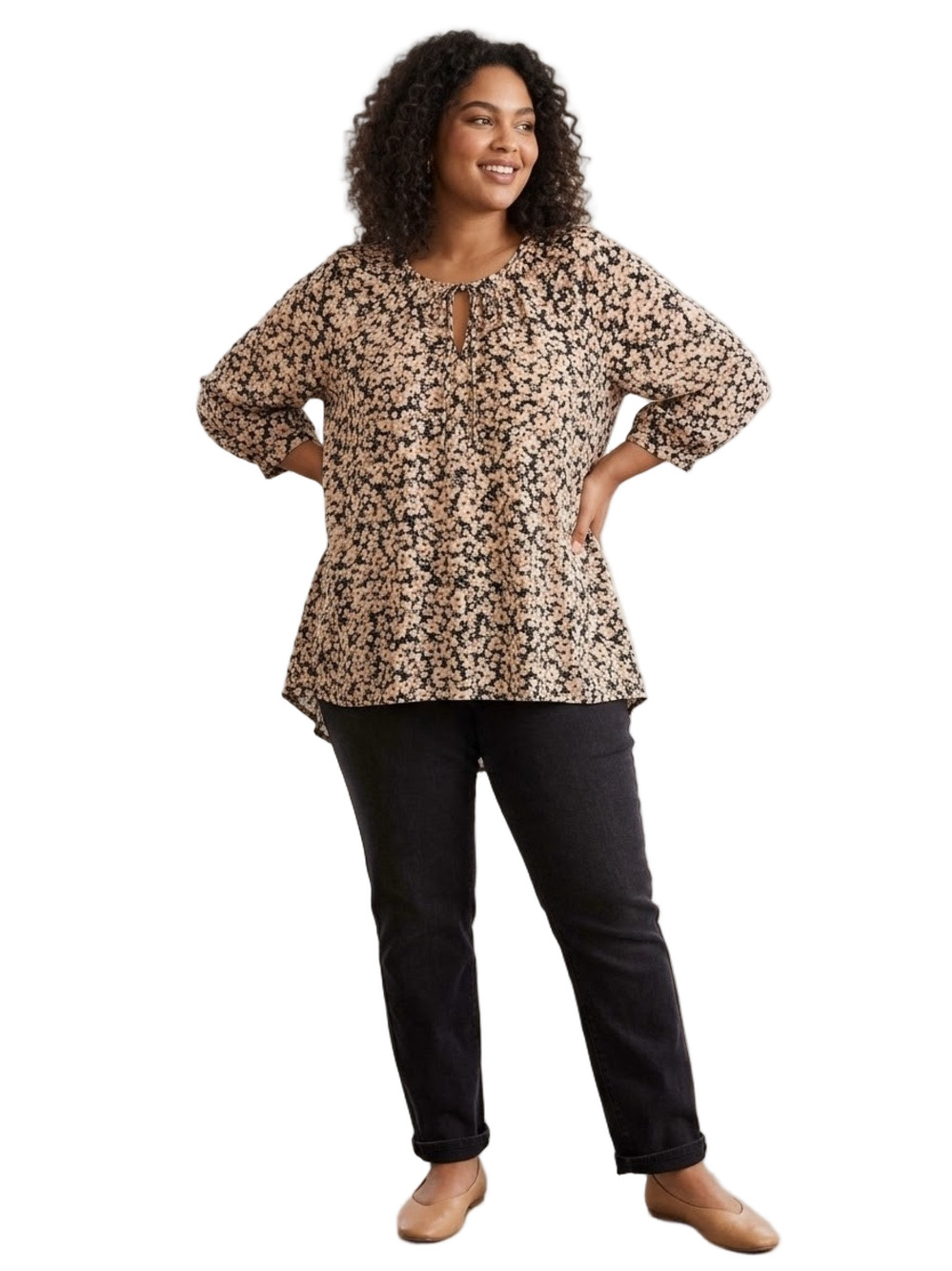 Maurices Pink Green Floral Rayon Blouse Plus Size 1X